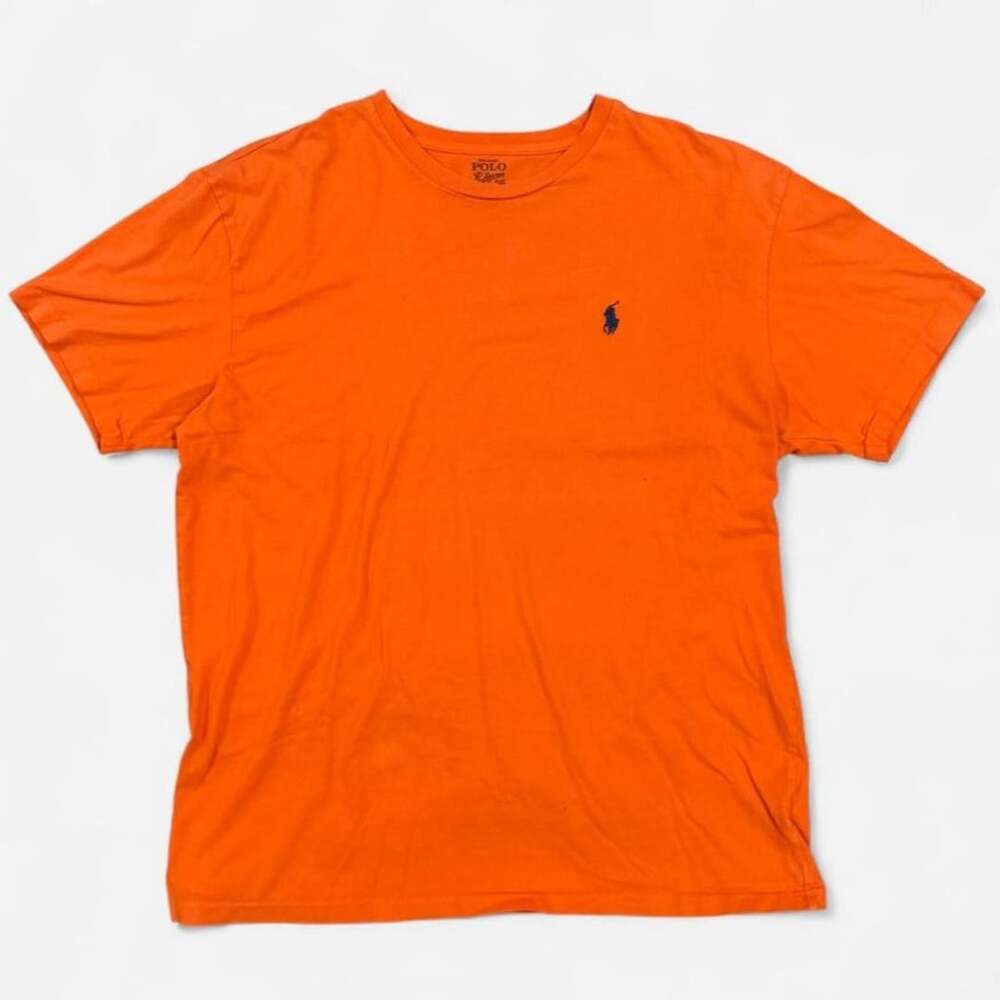 Polo Ralph Lauren T-Shirt Size M Orange Crew Neck Pony Logo